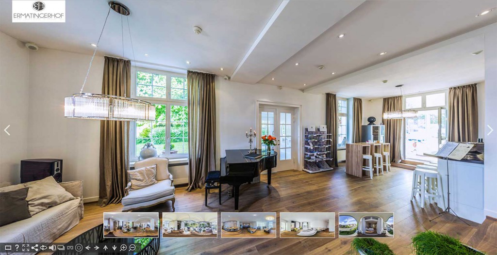 Panoramabilder mit 360 Grad Ansicht und Panoramafotografie für Hotels und Ferienwohnungen: Virtueller Rundgang durch Ferienwohnung