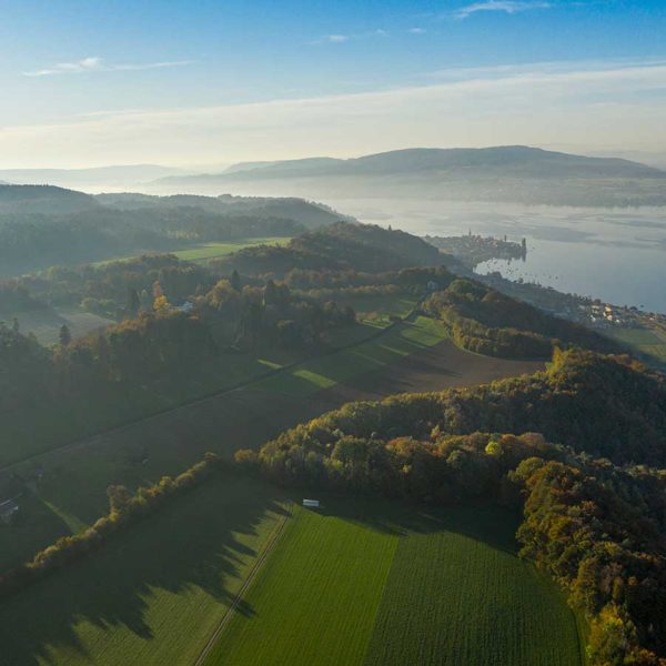 Luftbildaufnahme der Kraftgegend Seerücken & Untersee