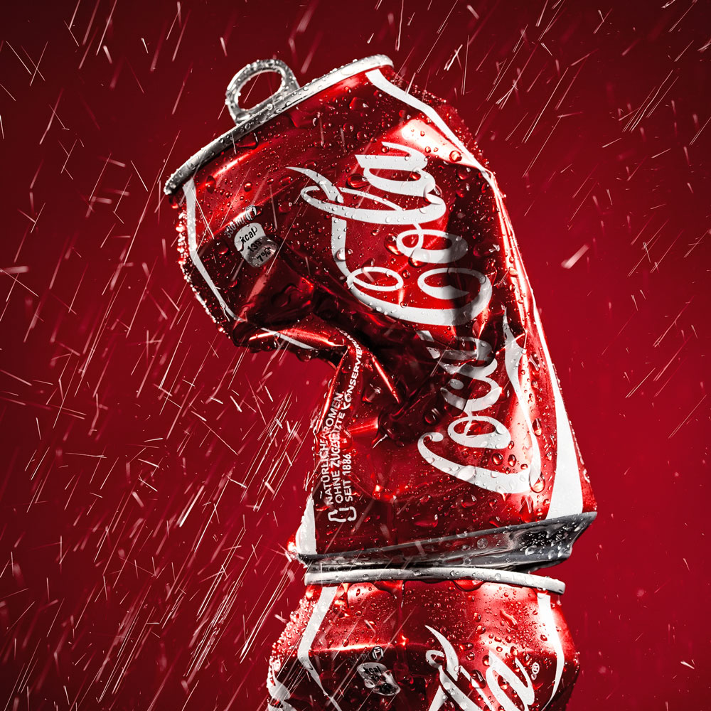 Produktfotografie-Packshot-Coca-Cola | goldgelb - Agentur für Marketing & Werbefotografie