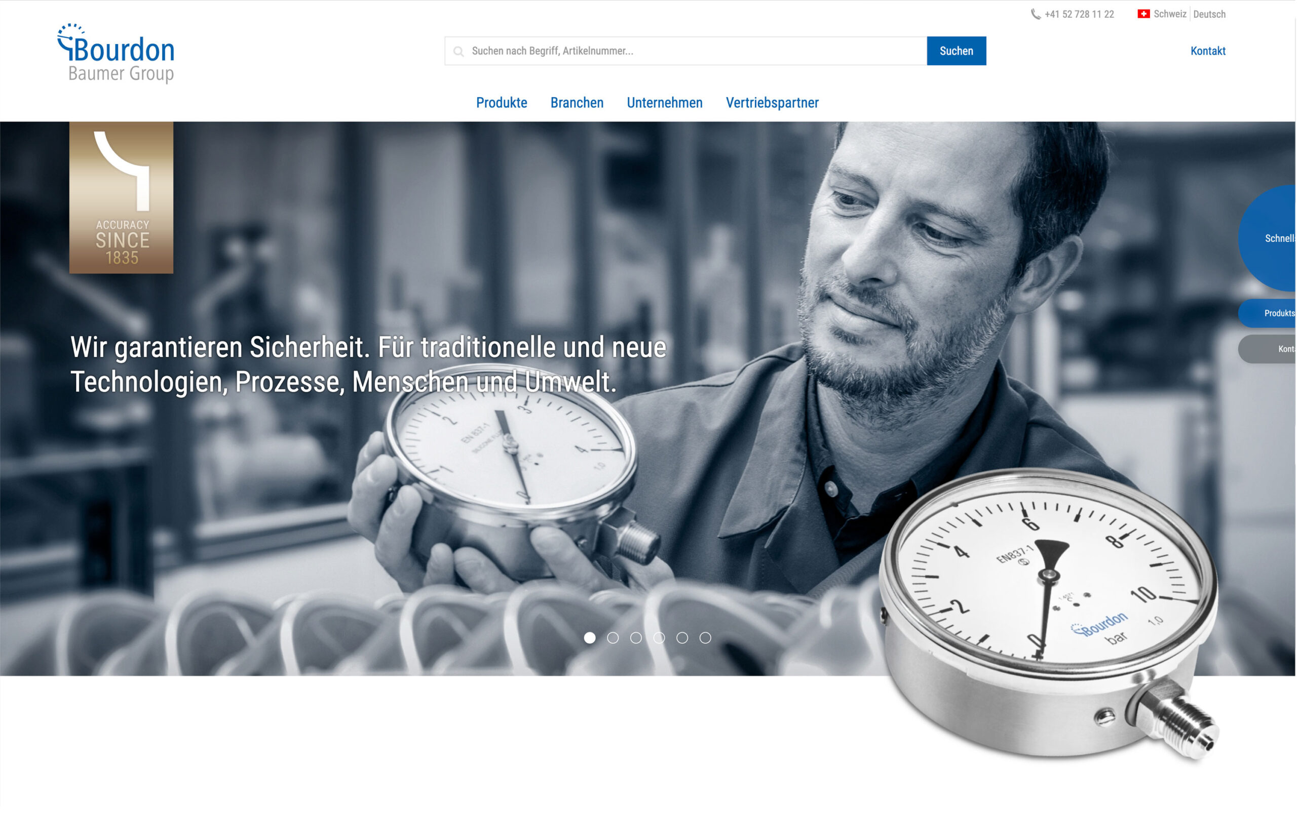 Bourdon ist heute eine der weltweit führenden Marken für mechanische Prozessinstrumentierung